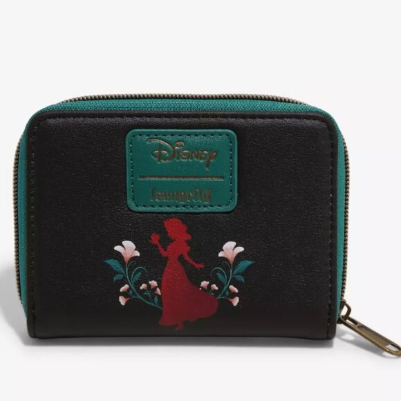 Loungefly Snow White And The Seven Dwarfs Floral Apple Mini Zipper Wallet NWT - Picture 2 of 3